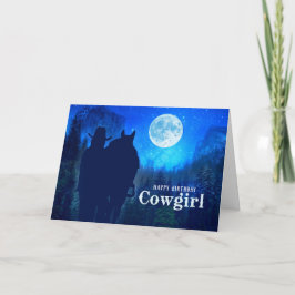 Cowgirl Birthday Moonlit Mountains Twilight Ride Kort