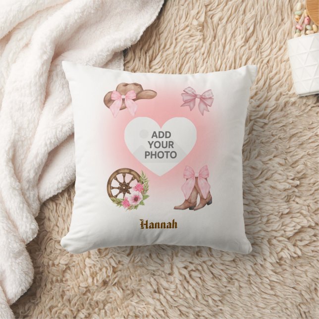 Cowgirl Birthday Throw Pillow Gift Kudde (Filt)