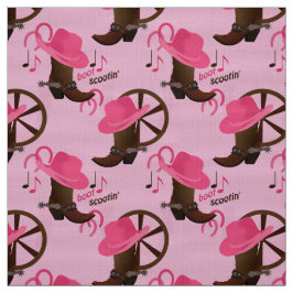 Cowgirl Boot Scootin Design Rosa Tyg