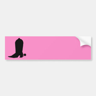 Cowgirl Boot Silhouette på Rosa Bildekal