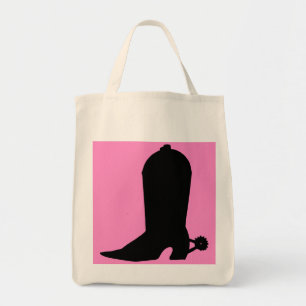 Cowgirl Boot Silhouette på Rosa Tygkasse