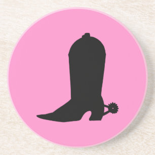Cowgirl Boot Silhouette på Rosa Underlägg Sandsten