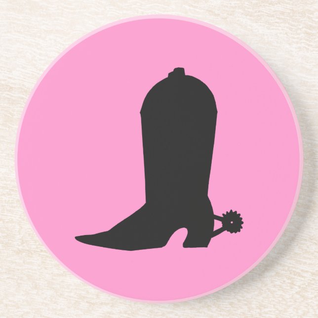 Cowgirl Boot Silhouette på Rosa Underlägg Sandsten (Framsidan)