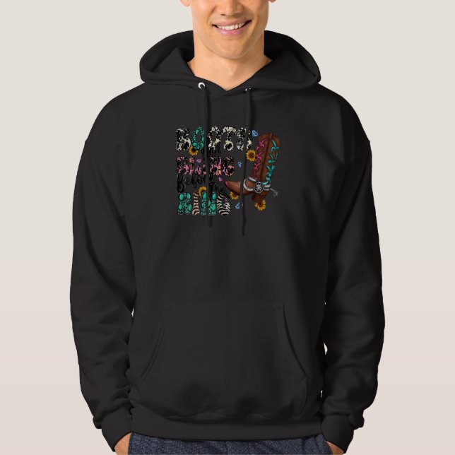 Cowgirl Boots And Bling Before Ring Gemstone Weste Hoodie (Framsida)