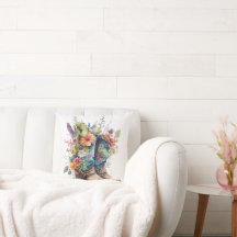 Cowgirl Boots and Colorful Flowers