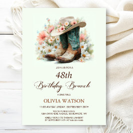 Cowgirl Boots and Hat any age Birthday Brunch Inbjudningar