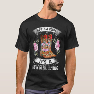 Cowgirl Boots Bling Women Cute Kärlek Land Life T Shirt