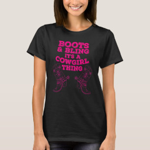 Cowgirl Boots Bling Women Cute Kärlek Land Life T Shirt