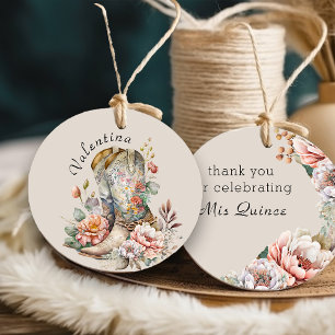 Cowgirl Boots Boho Blommigt Mis Quince Tack Gåvor Etiketter