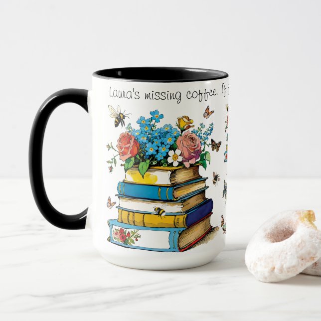 Cowgirl Boots & Bokar med bin & Butterflies Mugg (Med munk)