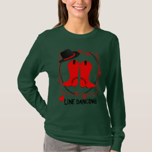 Cowgirl Boots Cute Line Dancing Theme Graphic T Shirt