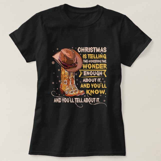 Cowgirl Boots & Hat-julen är Western. T Shirt (Design framsida)