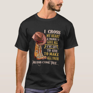 Cowgirl Boots I Kor Mitt hjärta Westerna Land Cow T Shirt