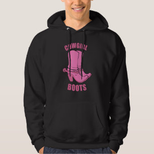 Cowgirl Boots Land Horse Rodeo Western Princess Hoodie
