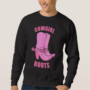 Cowgirl Boots Land Horse Rodeo Western Princess Lång Ärmad Tröja
