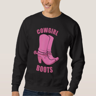 Cowgirl Boots Land Horse Rodeo Western Princess Lång Ärmad Tröja