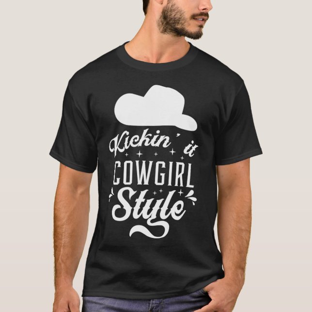 Cowgirl Boots Land Music Line Dancing Horse T Shirt (Framsida)