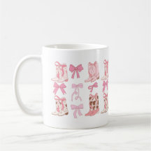 Cowgirl Boots och Bows Coquette Mugg Aesthetic