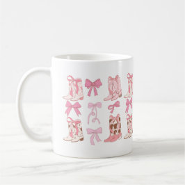 Cowgirl Boots och Bows Coquette Mugg Aesthetic