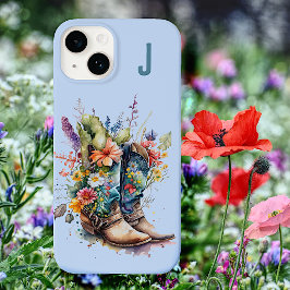 Cowgirl Boots och Wildblommor Monogrammed