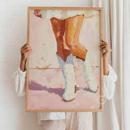 Cowgirl Boots Painting - Western Chic Wall Art Poster
