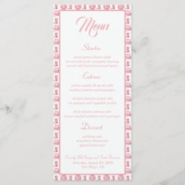 Cowgirl Boots Rosa Westernare Bröllop Menu Meny
