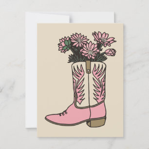 Cowgirl bos blommor vykort