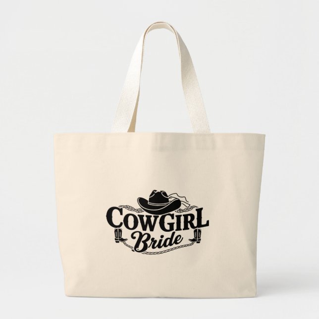 Cowgirl Bride Tote Bag Jumbo Tygkasse (Framsidan)