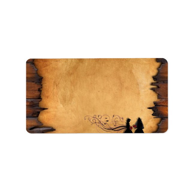 Cowgirl Brides Bröllop Blank Adressetiketters Adressetikett (Framsidan)