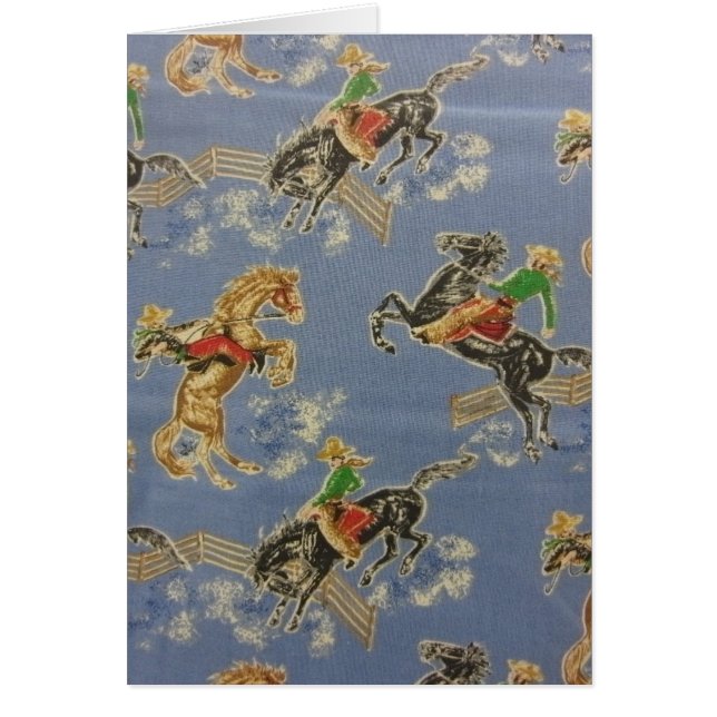 Cowgirl Bronc Rider Hälsningskort (Framsidan)