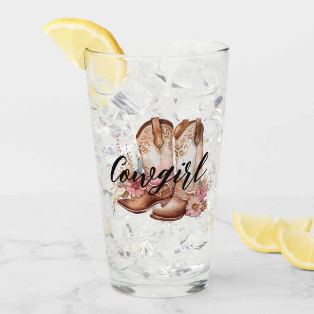 Cowgirl Brown western CowboyBoots Glaskopp (Framsida Ice)