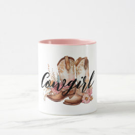 Cowgirl Brown western CowboyBoots Mugg