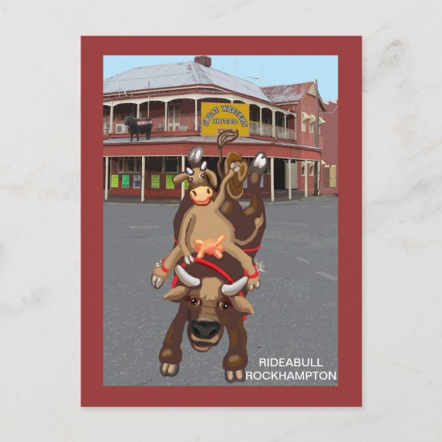 Cowgirl Bullrider Vykort (Framsida)