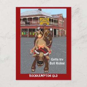 Cowgirl Bullrider Vykort