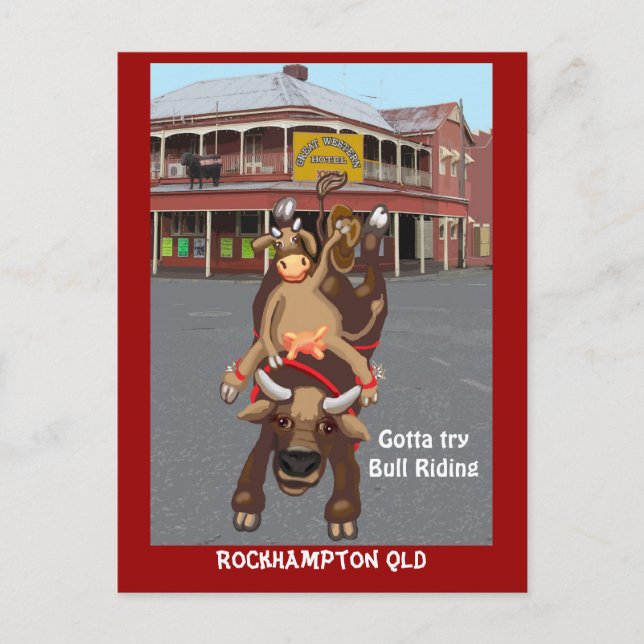 Cowgirl Bullrider Vykort (Framsida)