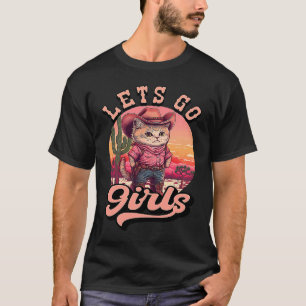 Cowgirl Cat Låt oss Go Girls Howdy Western Cowgirl T Shirt