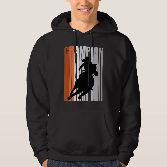 Cowgirl Champion Horse Riding Barrel Racing Woman  Hoodie (Framsida)