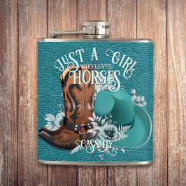 Cowgirl-citat turquise skin cowboystövlar fickplunta