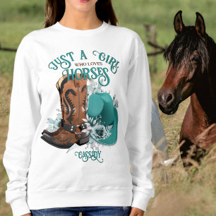 Cowgirl-citat turquise skin cowboystövlar t shirt