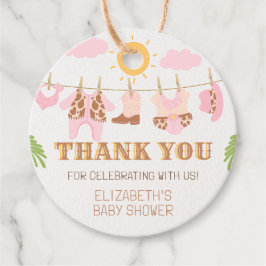 Cowgirl Clothesline Western Baby Shower Tack Gåvor Etiketter