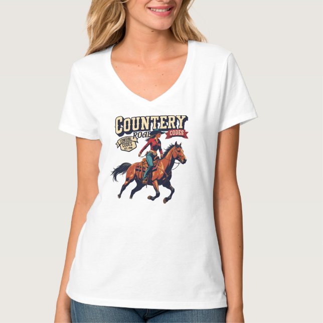 Cowgirl Codes: Country Spirit Unleashed T Shirt (Framsida)