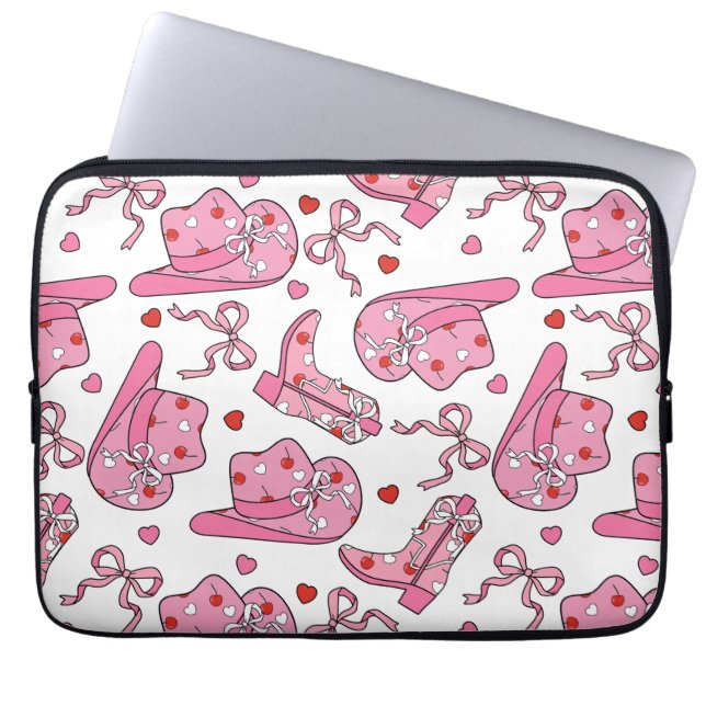 Cowgirl Coquette Rosa Laptop Fodral (Framsidan)