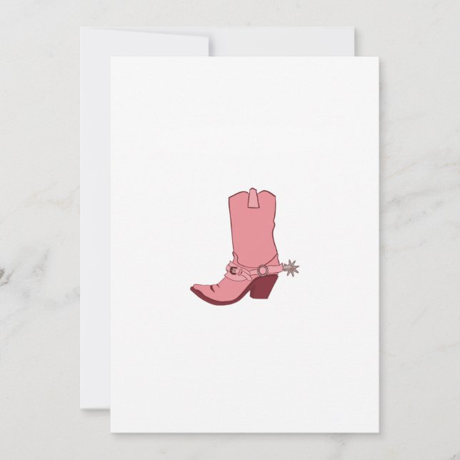 Cowgirl, cowboystövel tema  inbjudningar (Framsida)