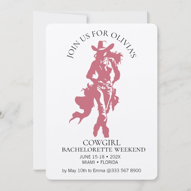 Cowgirl Crew Bachelorette Bash Inbjudningar (Framsida)