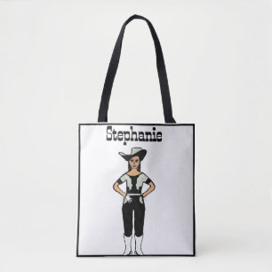 Cowgirl Dancer Tote Black Silver Fringe B Tygkasse