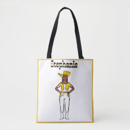 Cowgirl Dancer Tote White Gult Fringe A Tygkasse