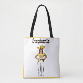 Cowgirl Dancer Tote White Gult Fringe B Tygkasse