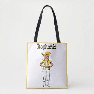 Cowgirl Dancer Tote White Gult Fringe B Tygkasse