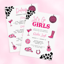 Cowgirl Disco Bachelorette-inbjudan