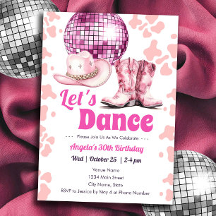 Cowgirl Disco Dance Party Vuxen Birthday Inbjudningar